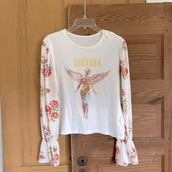 NIRVANA Tops - Upcycled Nirvana Tshirt